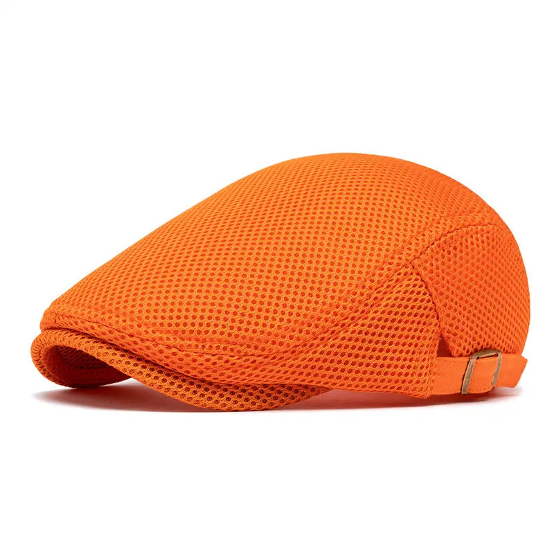 Men's Breathable Mesh Flat Cap – Adjustable Newsboy Ivy Beret Summer Hat