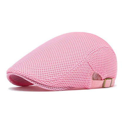 Men's Breathable Mesh Flat Cap – Adjustable Newsboy Ivy Beret Summer Hat