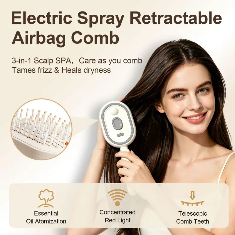 🔥LAST DAY 49% OFF-Electric Spray Air Cushion Massage Comb detail view