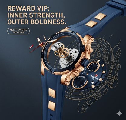 REWARD Men's Big Dial Waterproof Quartz Sport Watch