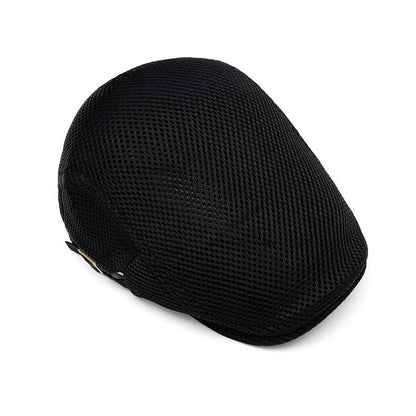 Men's Breathable Mesh Flat Cap – Adjustable Newsboy Ivy Beret Summer Hat