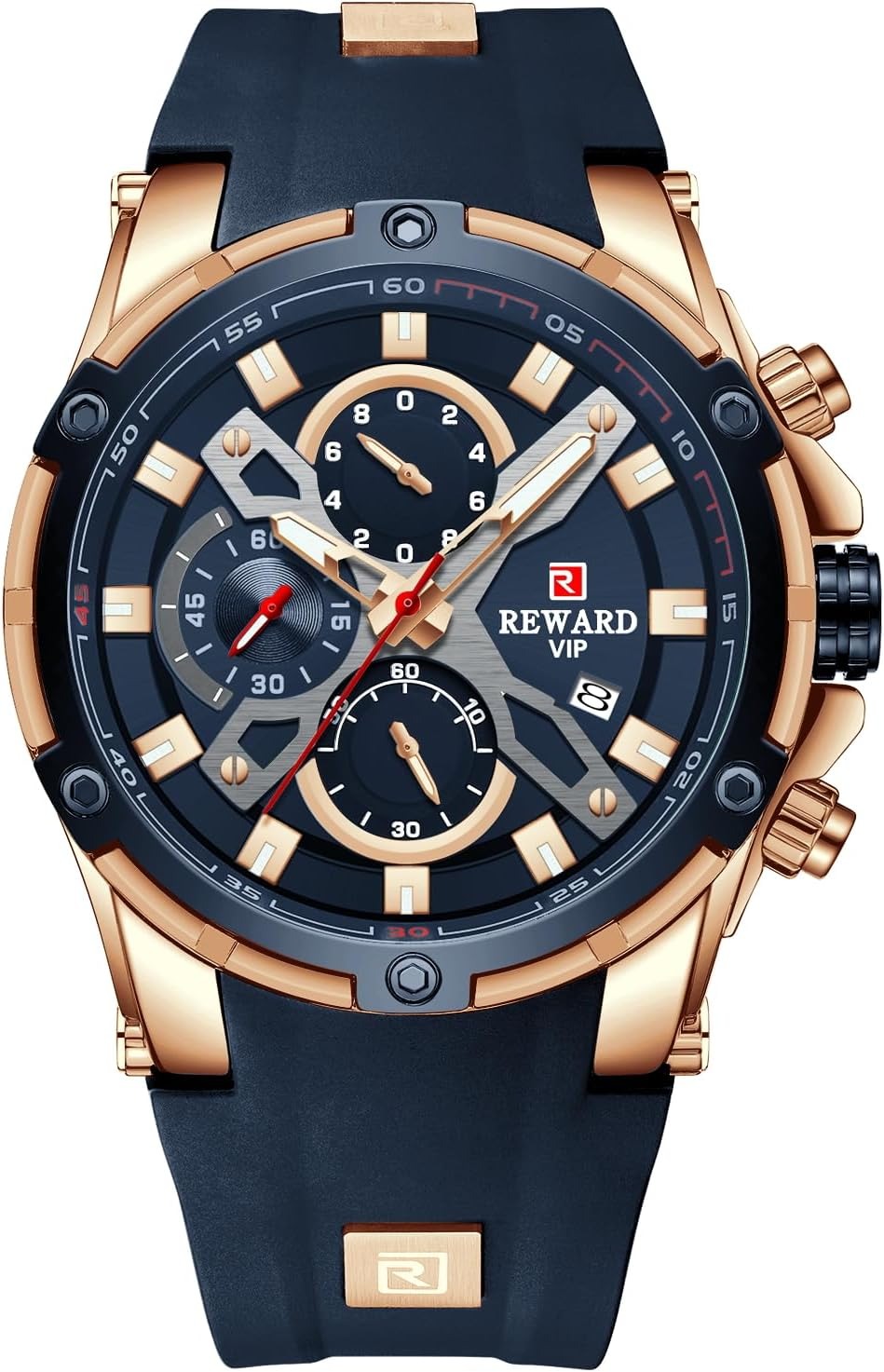 REWARD Men's Big Dial Waterproof Quartz Sport Watch